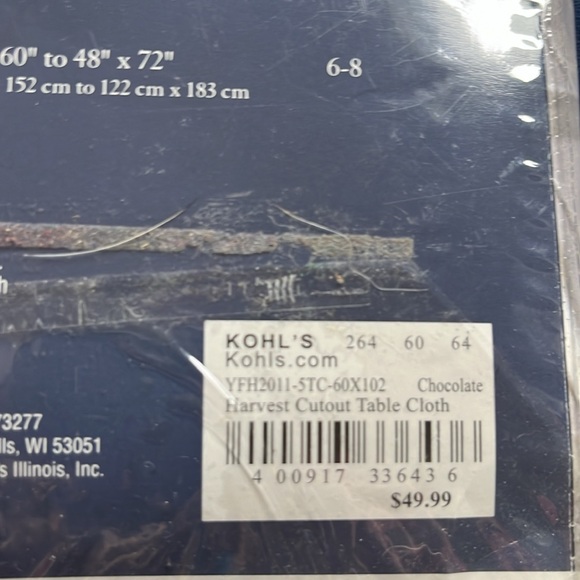 Autumn Tablecloth, 60"x102" oblong. NWT. Cotton/Polyester. - Picture 3 of 3